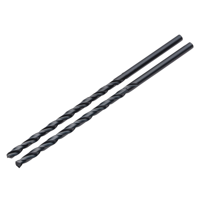 Black HSS Long Drill Bit 4 x 119mm (Pack of 2)