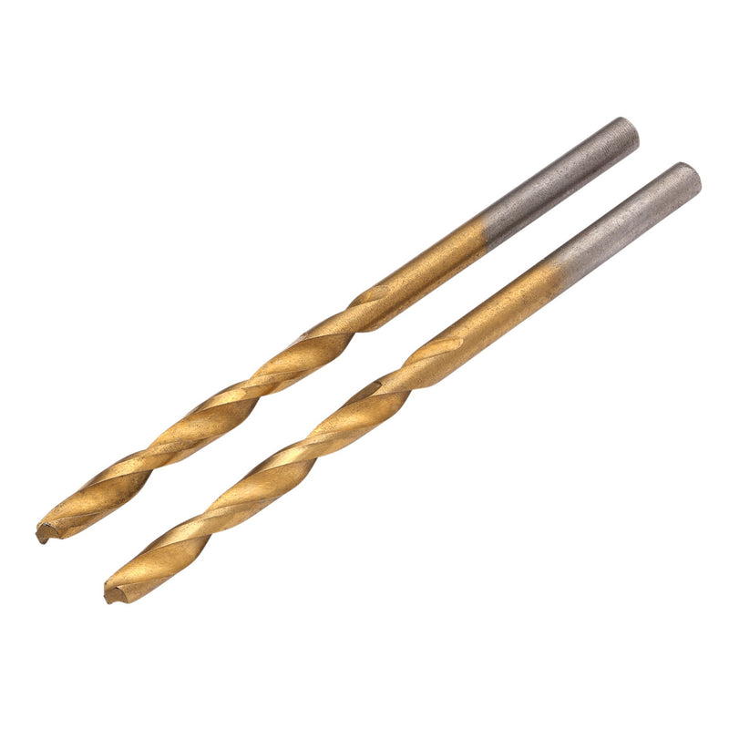HSS Titanium Nitride Coated Drill Bit, 4 x 75mm (Pack of 2)