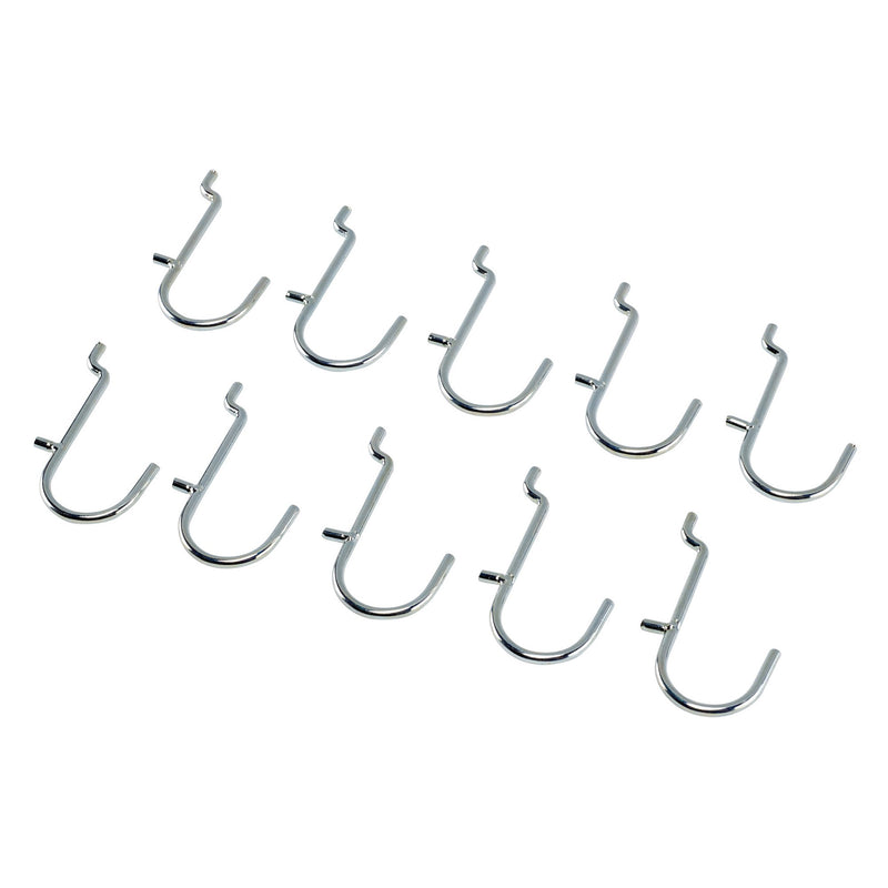 Metal J-Hooks for Back Panel/Pegboard (Pack of 10)