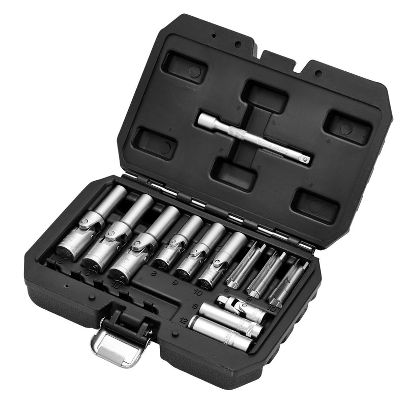 Thin Wall PSG Glow Plug Socket Set, 3/8" and 1/4" Sq. Dr. (18 Piece)