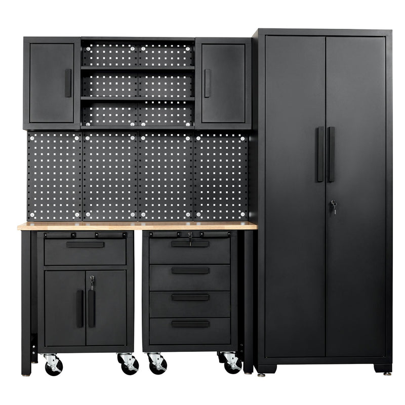 Single Garage Workstation with Roller Cabinets