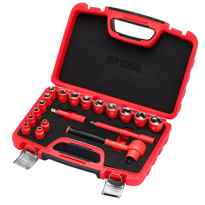 XP1000® VDE Metric Socket Set, 3/8" Sq. Dr. (19 Piece)