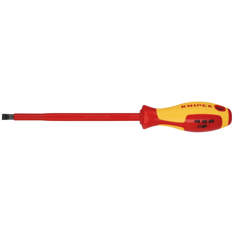 KNIPEX 98 20 80 VDE Insulated Slotted Screwdriver, 8 x 175mm