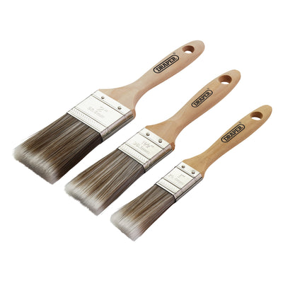 Wood Handle Paint Brush Set (3 Piece)