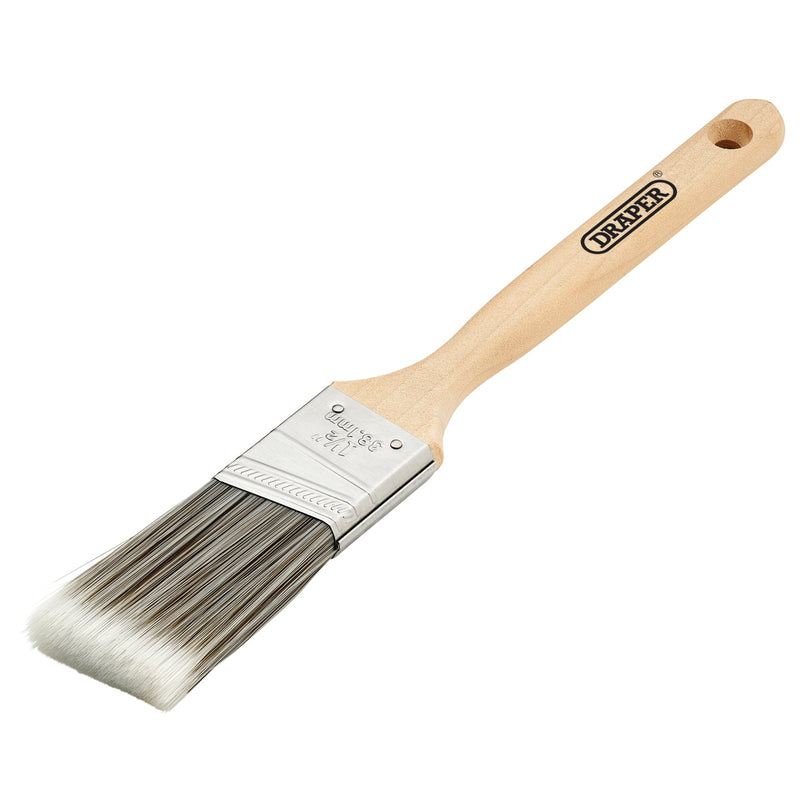 Angled Paint Brush with Wood Handle, 1.5"