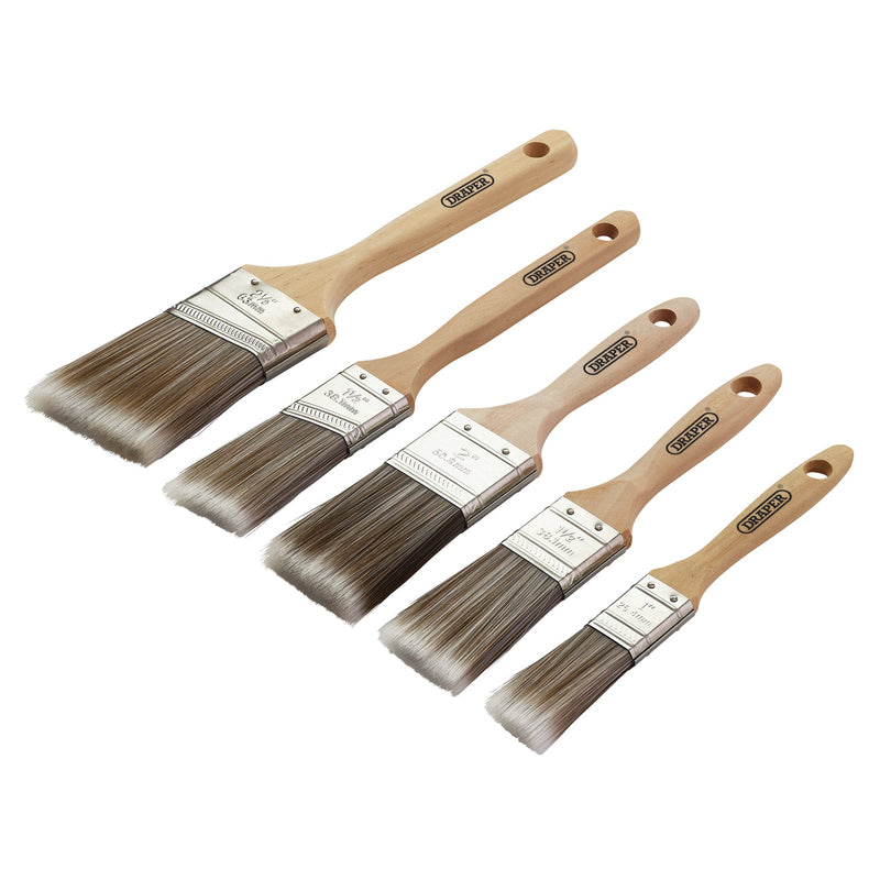 Wood Handle Paint Brush Set (5 Piece)