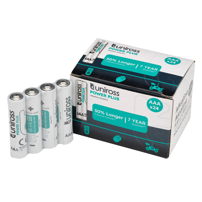 Uniross LR03 AAA Power Plus Alkaline Batteries (Pack of 24)