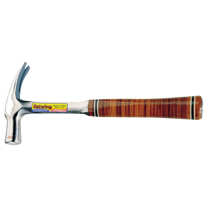Estwing E24S Straight Claw English Pattern Hammer with Leather Grip, 24oz/672g