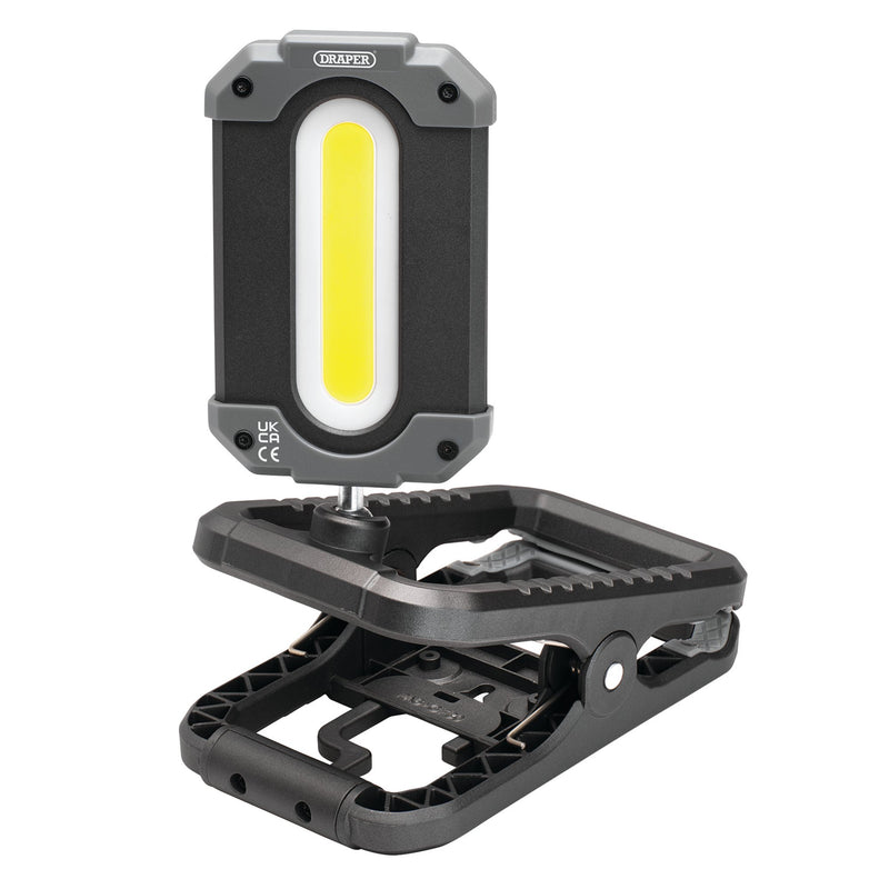 COB LED Rechargeable Work Light and Power Bank with Clamp, 10W, 1,000 Lumens, USB-C Cable Supplied
