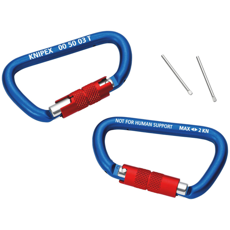 KNIPEX 00 50 03 T BK Carabiner 2 Pieces, 82mm