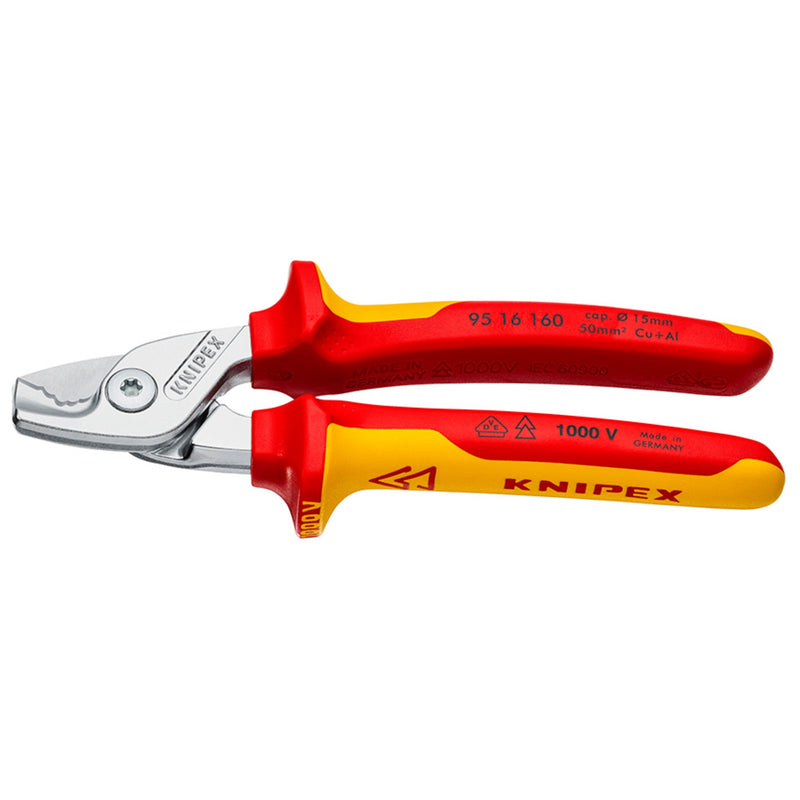 KNIPEX 95 16 160 SB StepCut® VDE Insulated Cable Shears, 160mm
