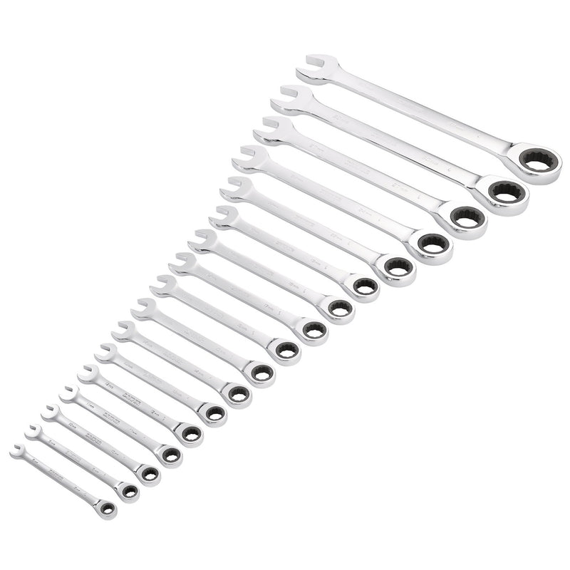 Draper HI-TORQ® Metric Ratchet Combination Spanner Set (17 Piece)