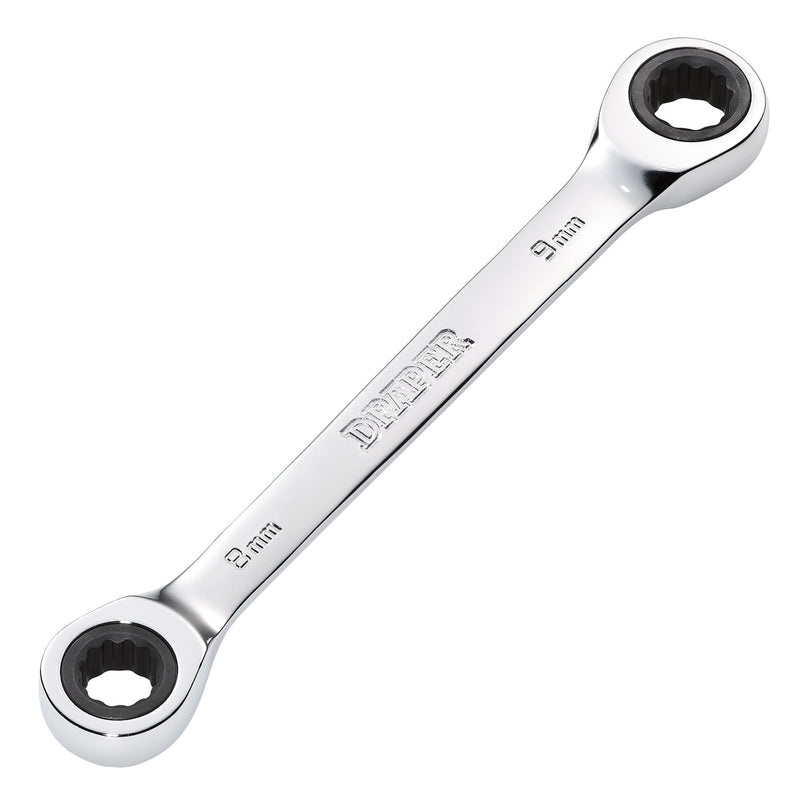 Draper HI-TORQ® Metric Double Ratchet Ring Spanner, 8 x 9mm