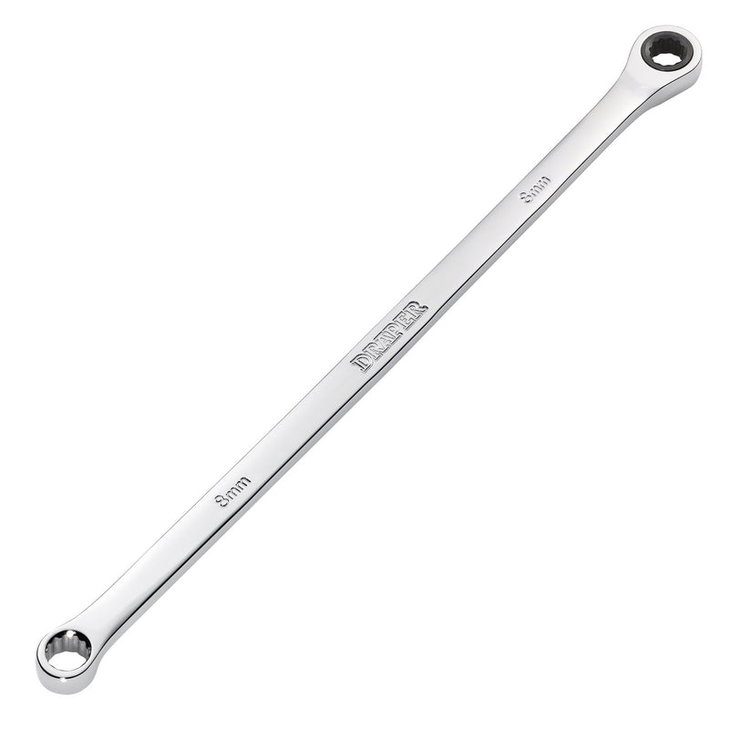 Draper HI-TORQ® Metric Extra-Long Double Ring Ratchet Spanner, 8mm