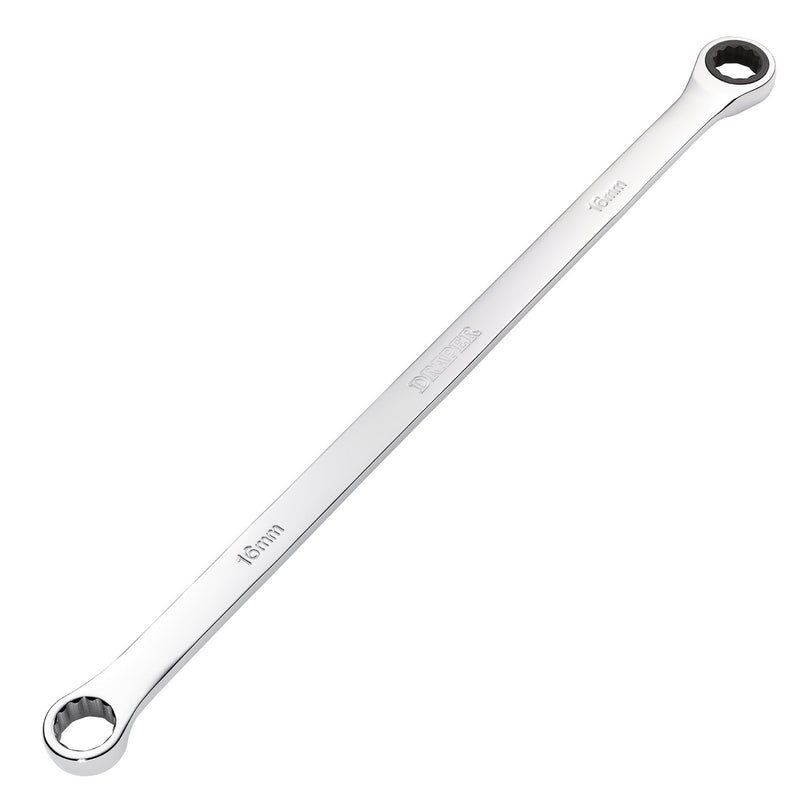 Draper HI-TORQ® Metric Extra-Long Double Ring Ratchet Spanner, 16mm