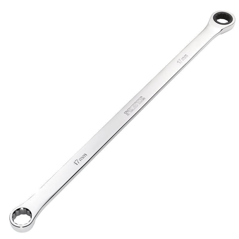 Draper HI-TORQ® Metric Extra-Long Double Ring Ratchet Spanner, 17mm