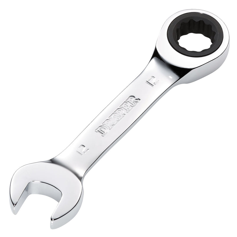 Draper HI-TORQ® Metric Stubby Ratchet Combination Spanner, 12mm