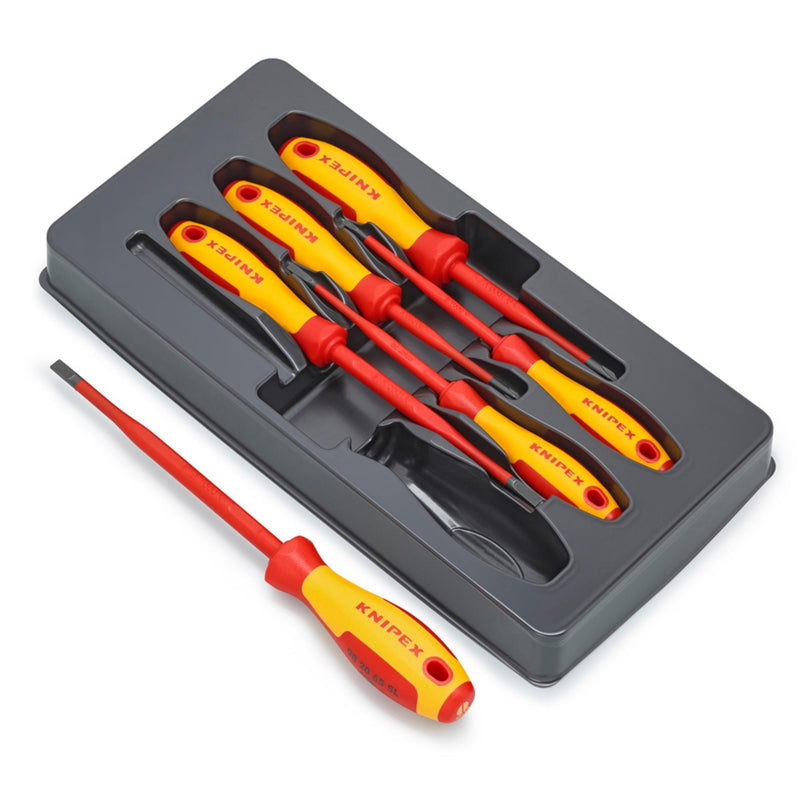 KNIPEX 00 20 12 V02 VDE Slotted/Phillips® Screwdriver Set, 6 Parts