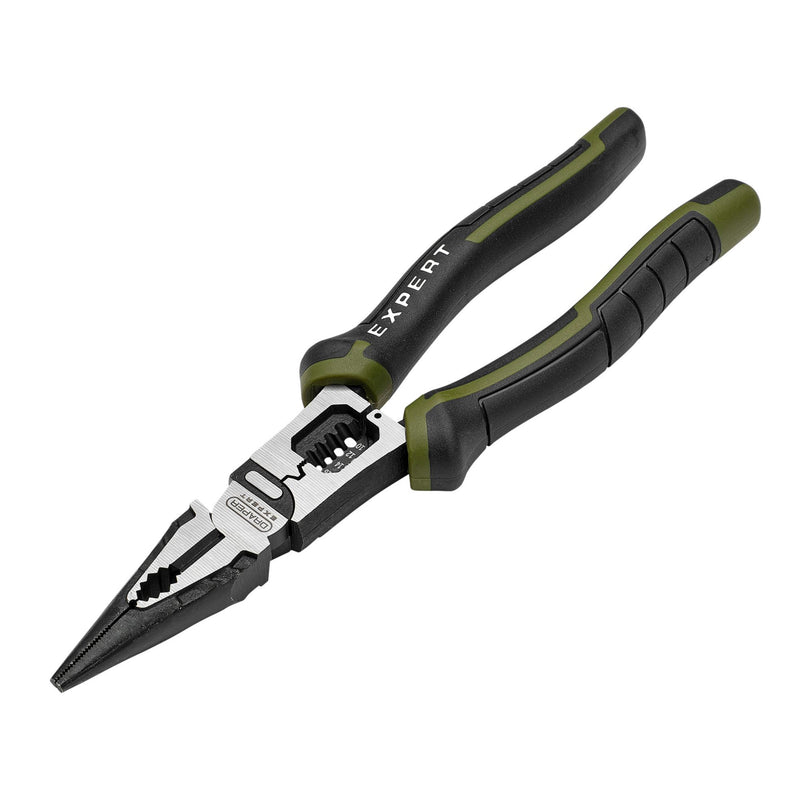 Draper Expert Long Nose Pliers with Wire Stripper, 200mm