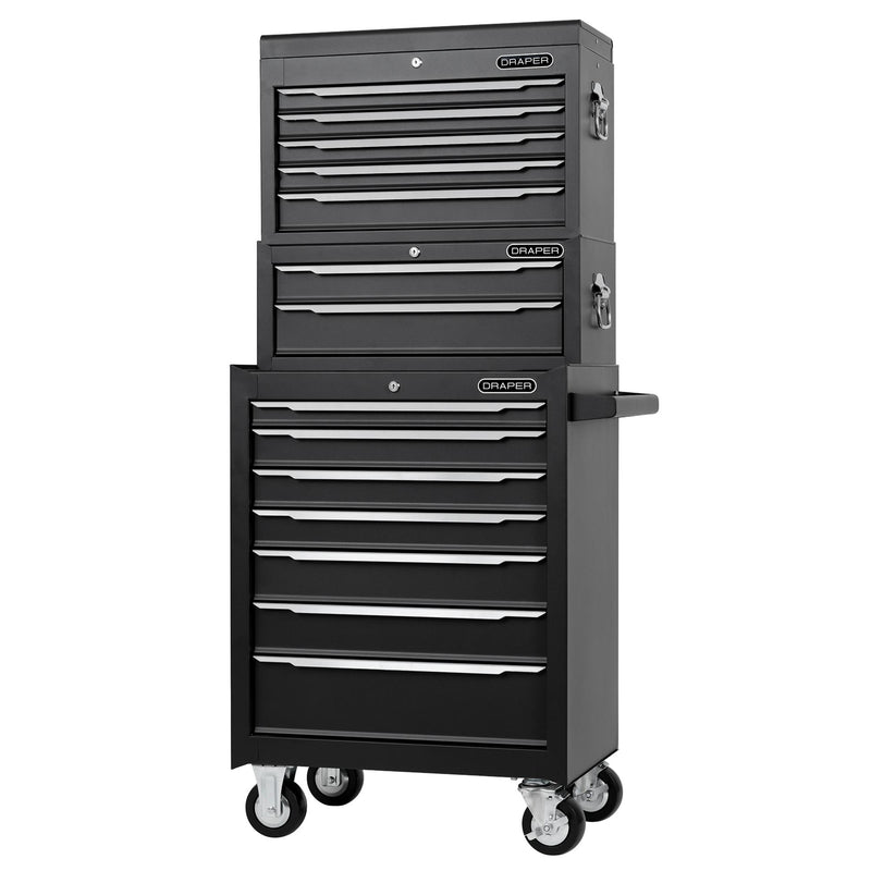Combined Roller Cabinet, Mid Tool Chest and Tool Chest, 14 Drawer, 26"