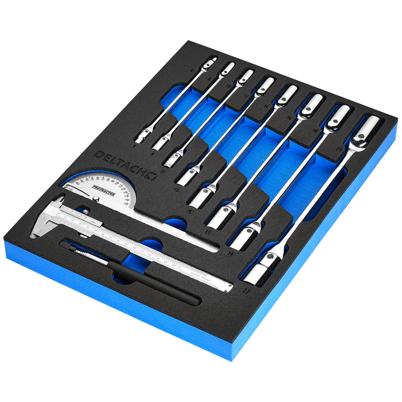 Knee Wrench, Measuring and Pick-up Set in EVA Foam Inlay (10 Piece)