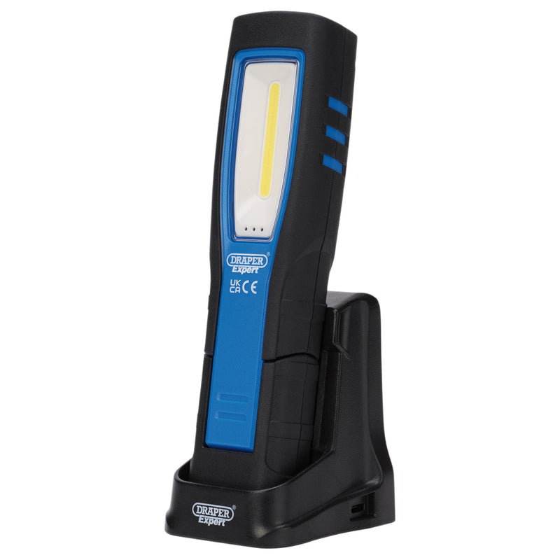 Draper Expert SMD LED USB Rechargeable Inspection Light with Charging Station, 5W, 600 Lumens, USB-C Cable Supplied