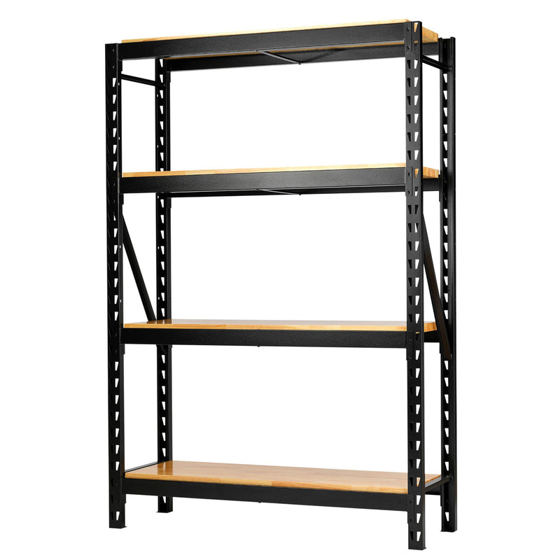 BUNKER 18 Piece Modular 4 Tier Racking with Hardwood Shelving, 1500mm