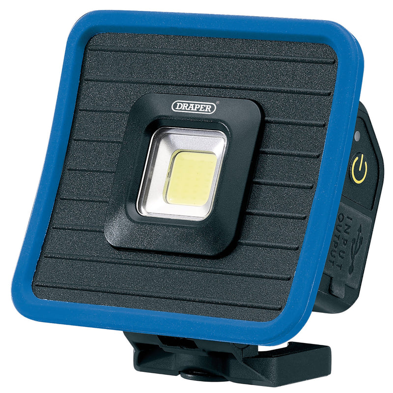 COB LED Rechargeable Mini Flood Light and Power Bank with Magnetic Base and Hanging Hook, 10W, 1,000 Lumens, Blue, USB-C Cable Supplied