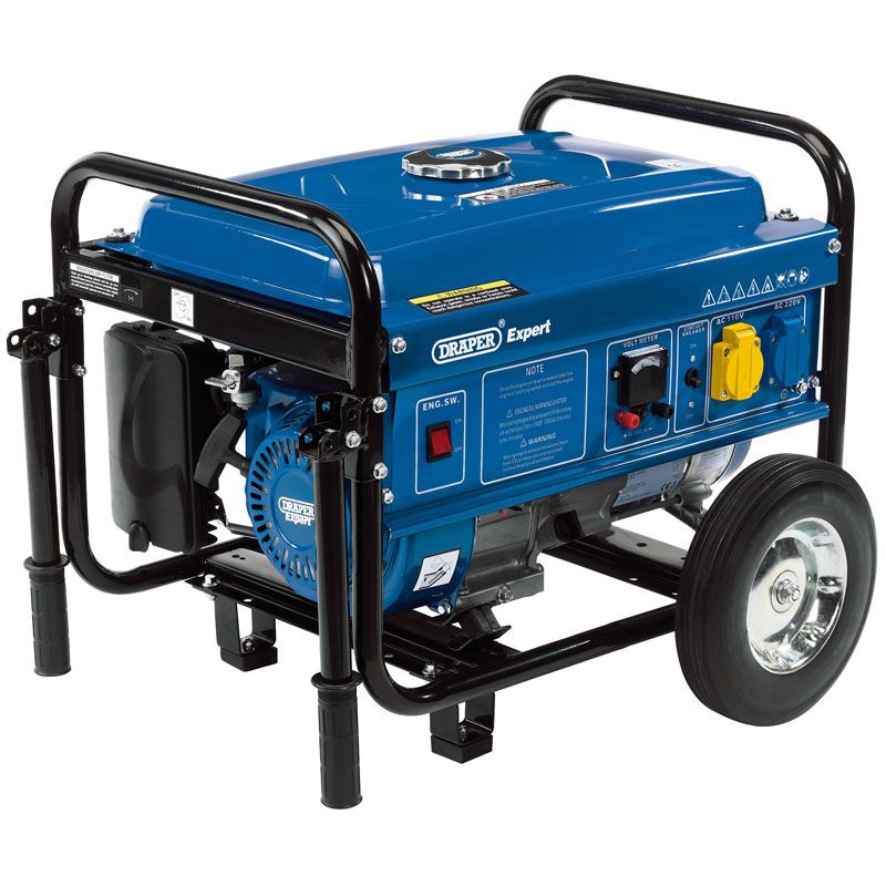 Draper PG253W Petrol Generator with Wheels, 2000W - (16066) - DR-16066 - Draper - Trade Counter Direct