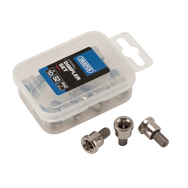 Draper PH2DIMP/B Drywall Dimpler Set, PH2 x 25mm (10 Piece) - (94974) - DR-94974 - Draper - Trade Counter Direct