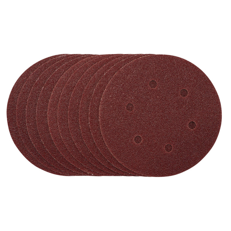 Draper Sanding Discs, 150mm, Hook & Loop, 40 Grit, (Pack of 10) - DR-54887 - Draper - Trade Counter Direct