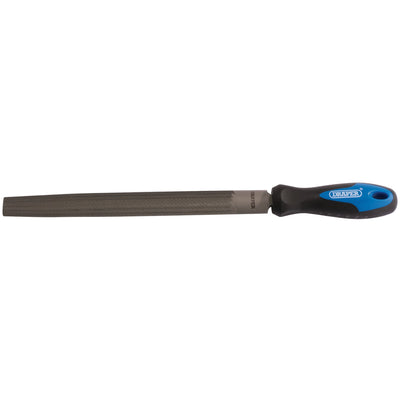 Draper Soft Grip Engineers Half Round File and Handle, 250mm - DR-00010 - Draper - Trade Counter Direct