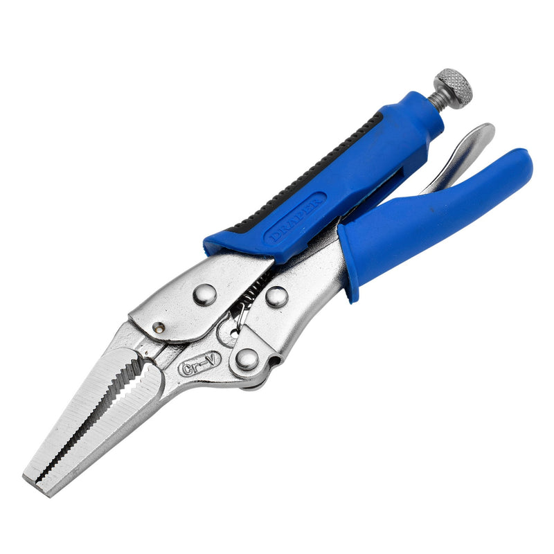 Draper Soft Grip Long Nose Self Grip Pliers, 165mm - DR-89126 - Draper - Trade Counter Direct