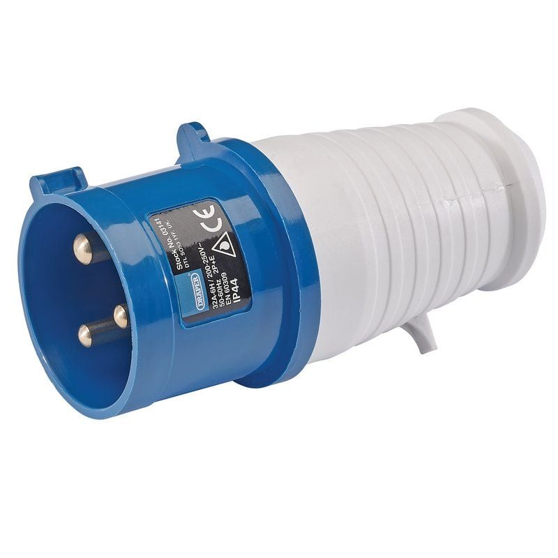 Draper SP230V/32A 230V IP44 Site Plug, 32A - (03141) - DR-03141 - Draper - Trade Counter Direct