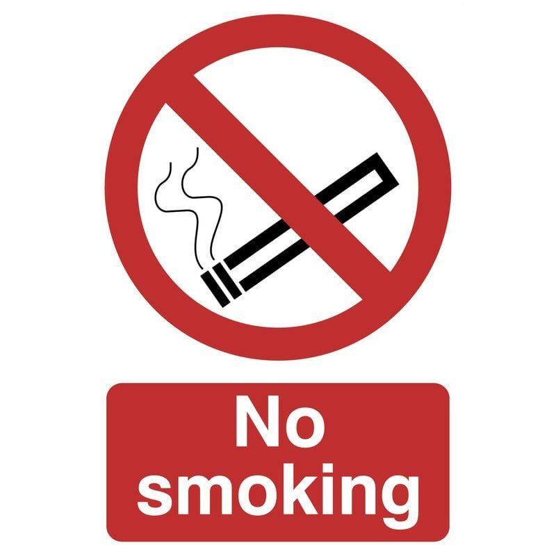 Draper SS15 No Smoking' Prohibition Sign, 200 x 300mm - (72165) - DR-72165 - Draper - Trade Counter Direct