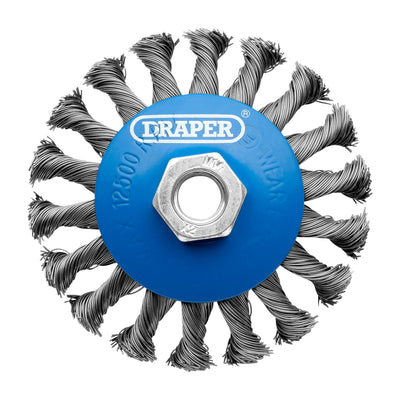 Draper Steel Bevelled Twist-Knot Wire Wheel Brush - DR-08062 - Draper - Trade Counter Direct