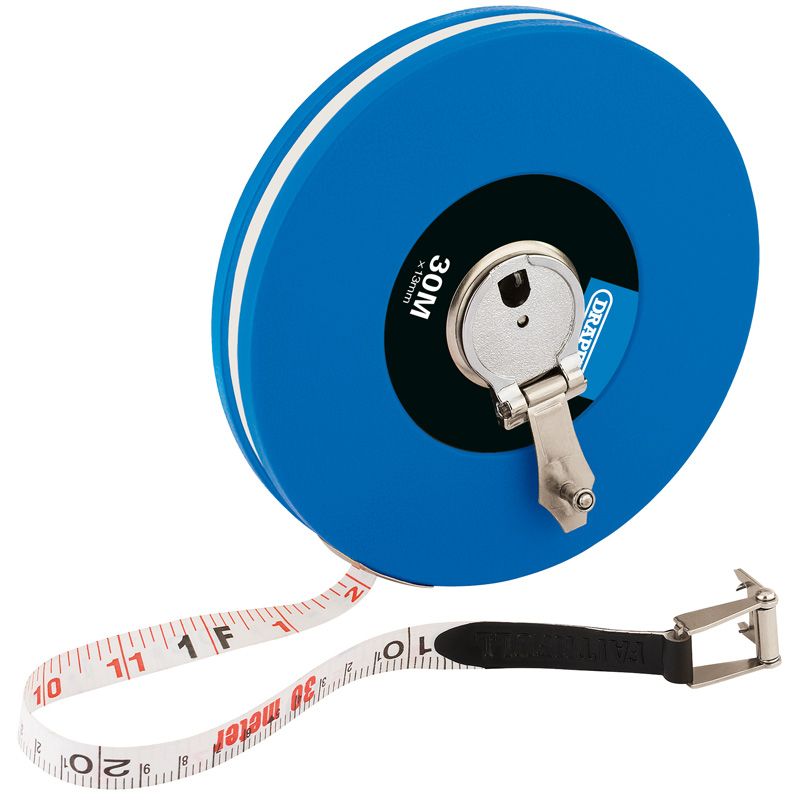 Draper STFG Fibreglass Measuring Tape, 30m/100ft x 13mm - (88216) - DR-88216 - Draper - Trade Counter Direct