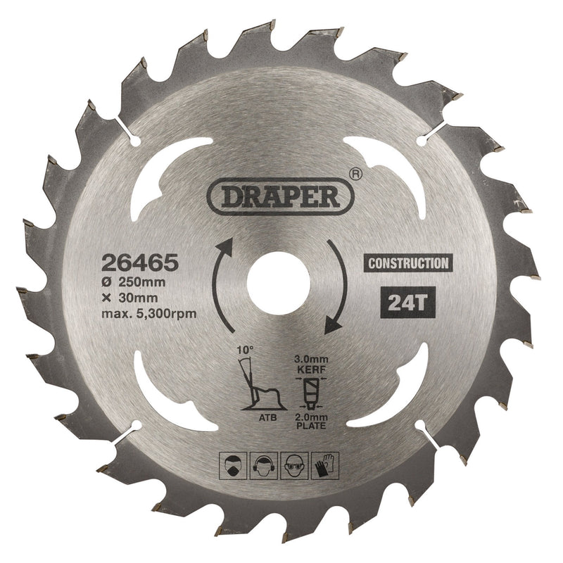 Draper TCT Construction Circular Saw Blade - DR-26465 - Draper - Trade Counter Direct
