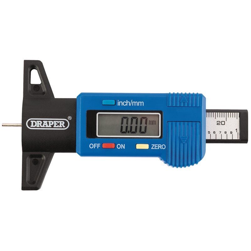Draper TG1 - B Digital Tyre Tread Depth Gauge - (92224) - DR-92224 - Draper - Trade Counter Direct
