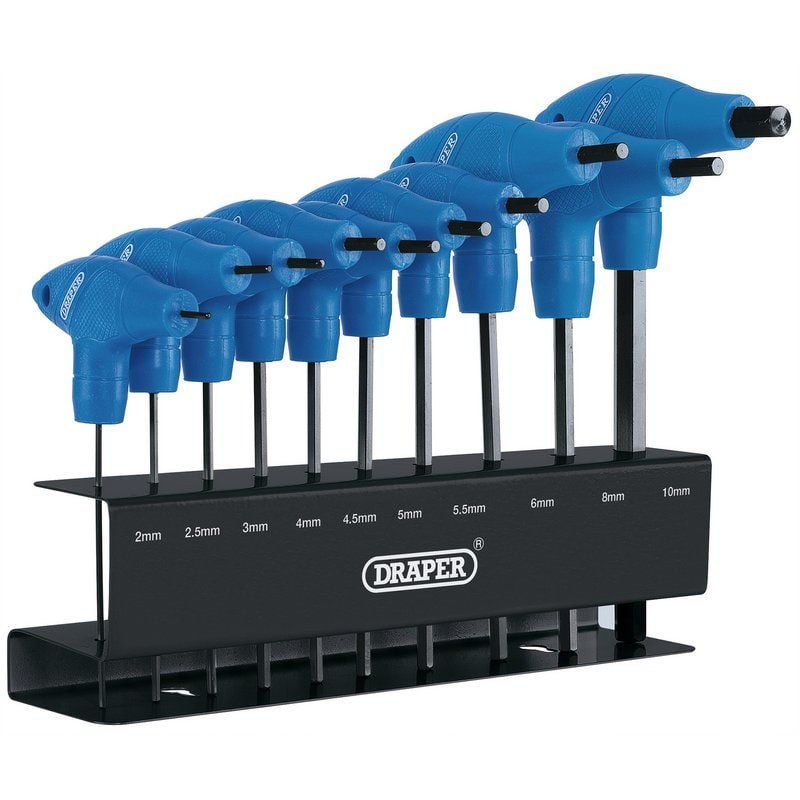 Draper THDH/MM/B Metric T - Handle Hexagon Key Set (10 Piece) - (33869) - DR-33869 - Draper - Trade Counter Direct