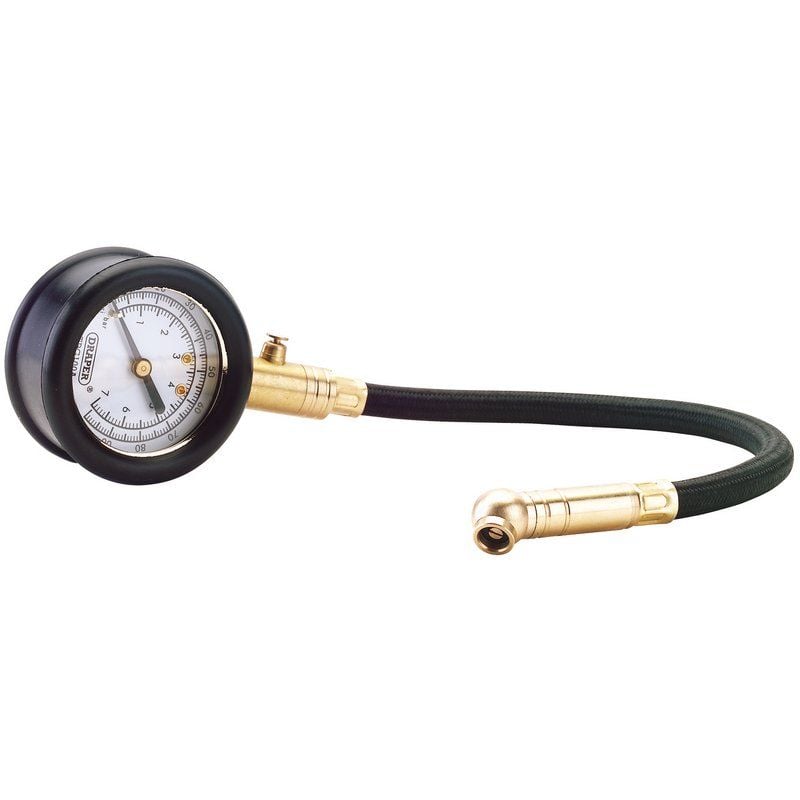 Draper TPG100A Tyre Pressure Gauge with Flexible Hose - (69924) - DR-69924 - Draper - Trade Counter Direct