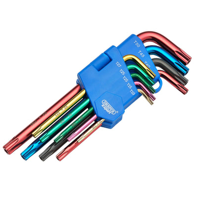 Draper TX-STAR® Security Coloured Hex. Key Set (9 Piece) - DR-24122 - Draper - Trade Counter Direct