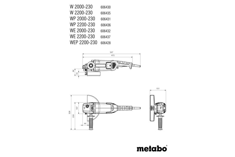 Metabo WP 2200-230 (606436390) 110V Angle Grinder product image 5
