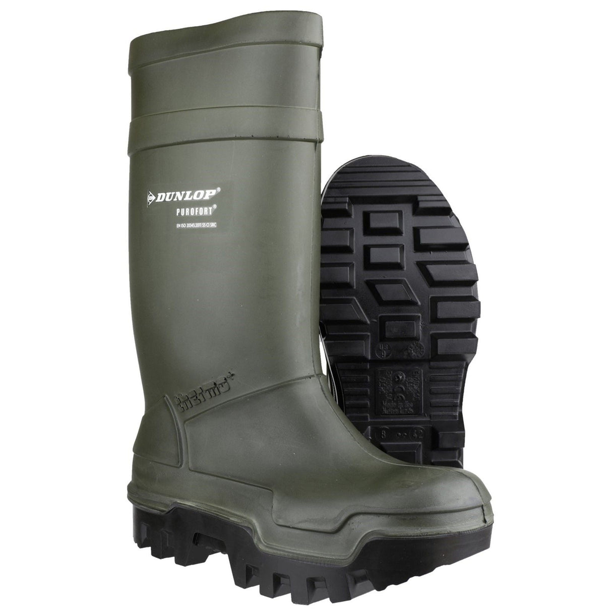 Dunlop Purofort Thermo+ Full Safety Wellington - Green (22210 - 36007) - 22210-36007-04 - Dunlop - Trade Counter Direct