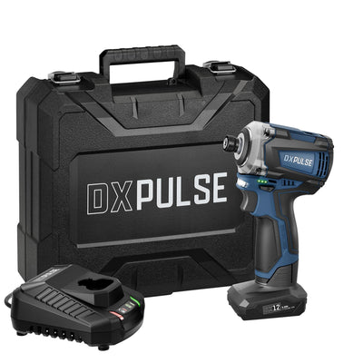 DXPULSE 12V Brushless Impact Driver Kit, 1/4" Sq. Dr., 1 x 5.0Ah Battery, 1 x Fast Charger - DR-27962 - Draper - Trade Counter Direct