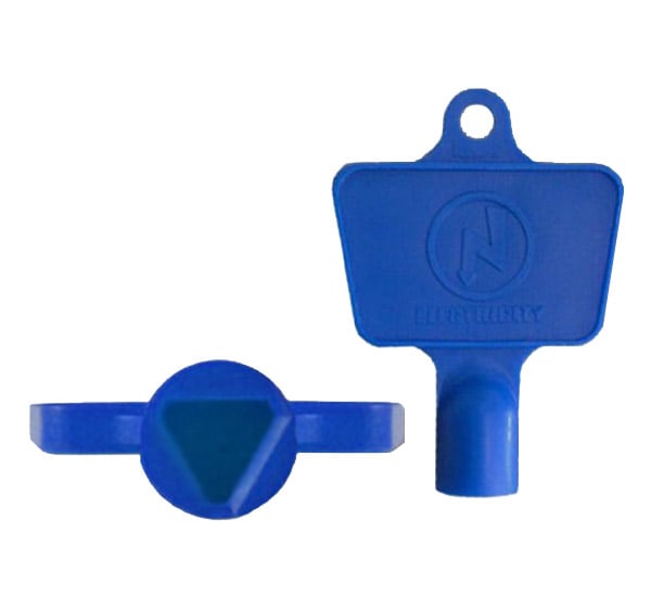Blue Plastic Electric Meter Box Key