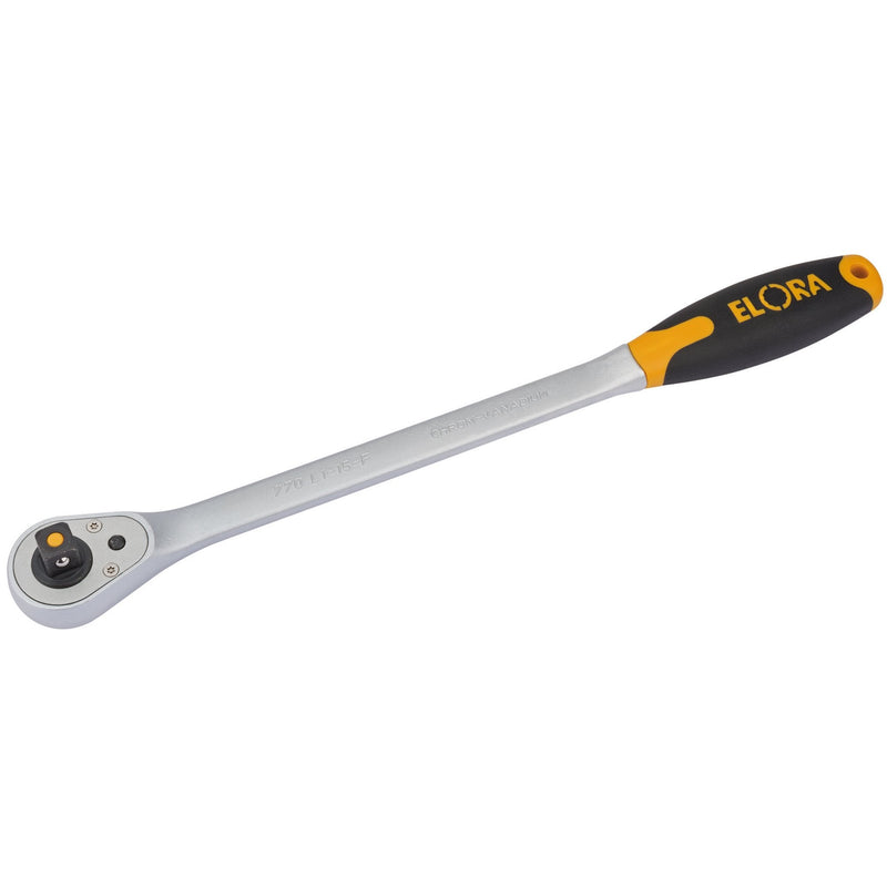 Elora Quick Release Soft Grip Reversible Ratchet, 1/2" Sq. Dr., 375mm - DR-58747 - Elora - Trade Counter Direct