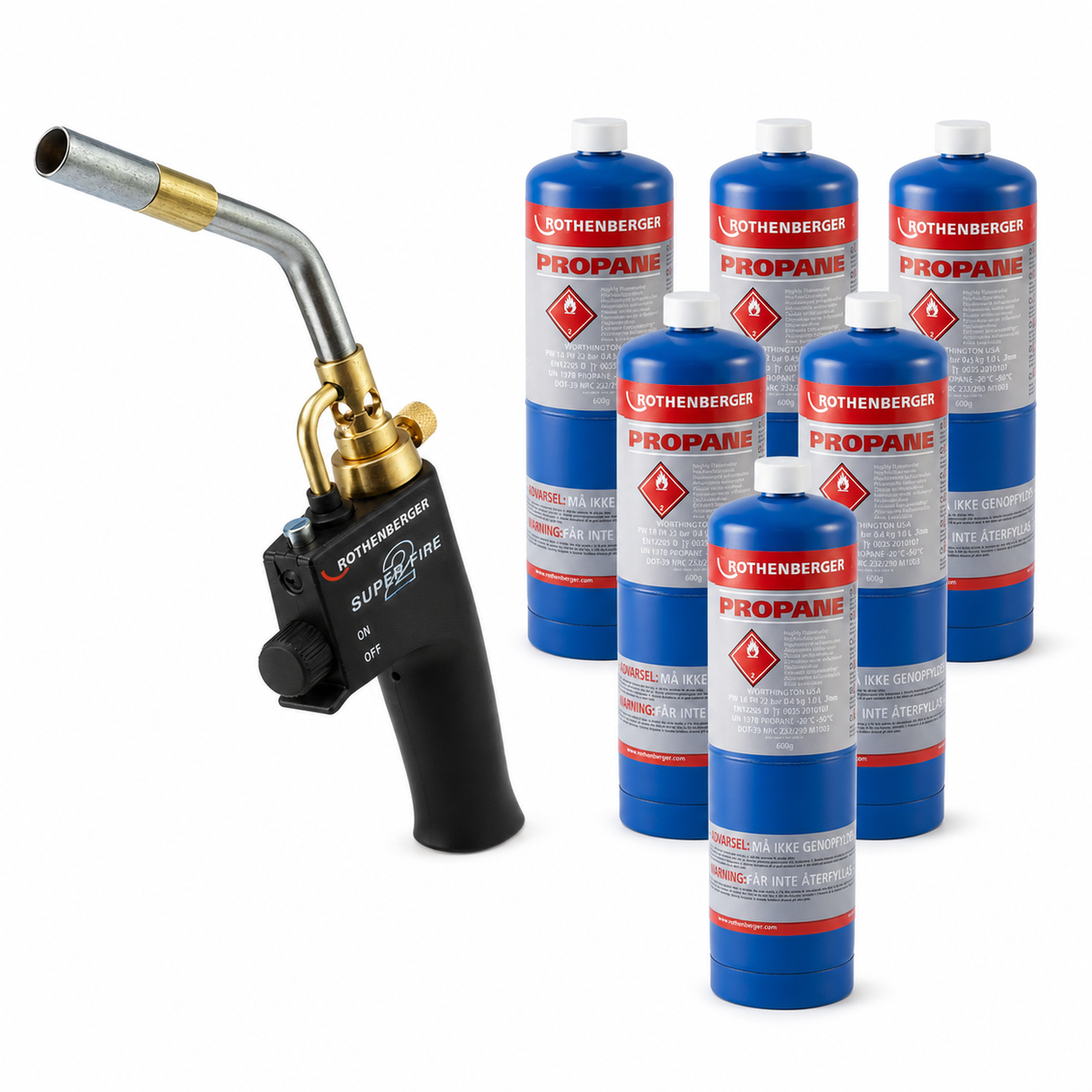 Rothenberger 35644X Superfire 2 Blow Torch with Mapp Gas or Propane Gas