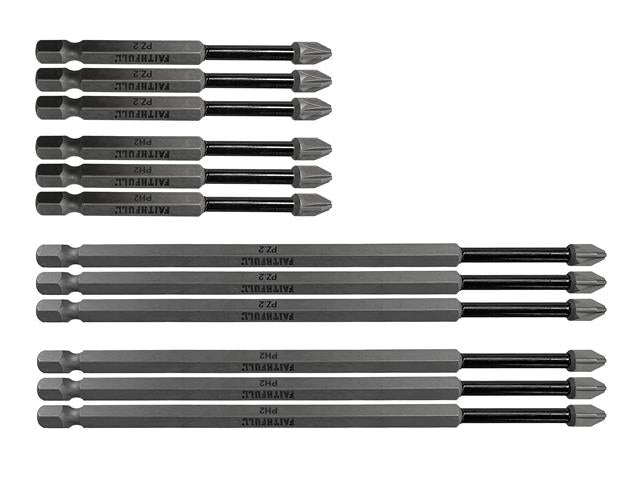 Faithfull 12 Piece Long Impact Bit Set - XMS22IMPLONG - XMS22IMPLONG - Faithfull - Trade Counter Direct