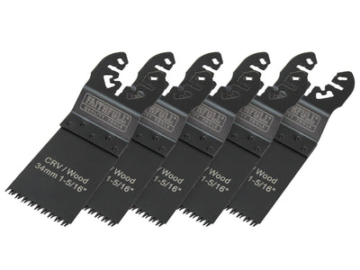 Faithfull 5 Piece Flush Cut Wood Blade Set - Bulk Pack of 5 - XMS22MBLADE5 - XMS22MBLADE5 - Faithfull - Trade Counter Direct